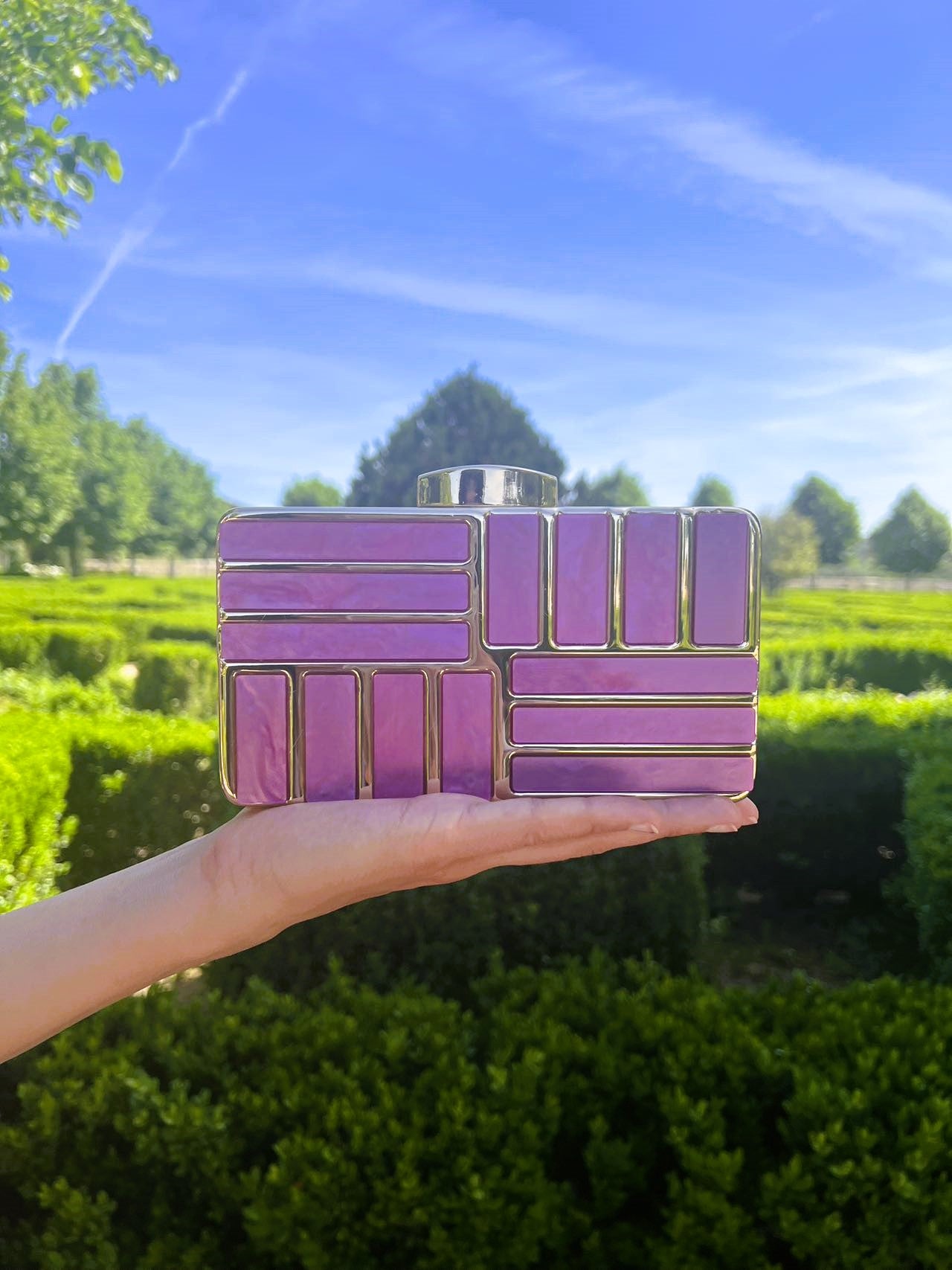 BOLSO METALIZADO NACAR CUADRADO