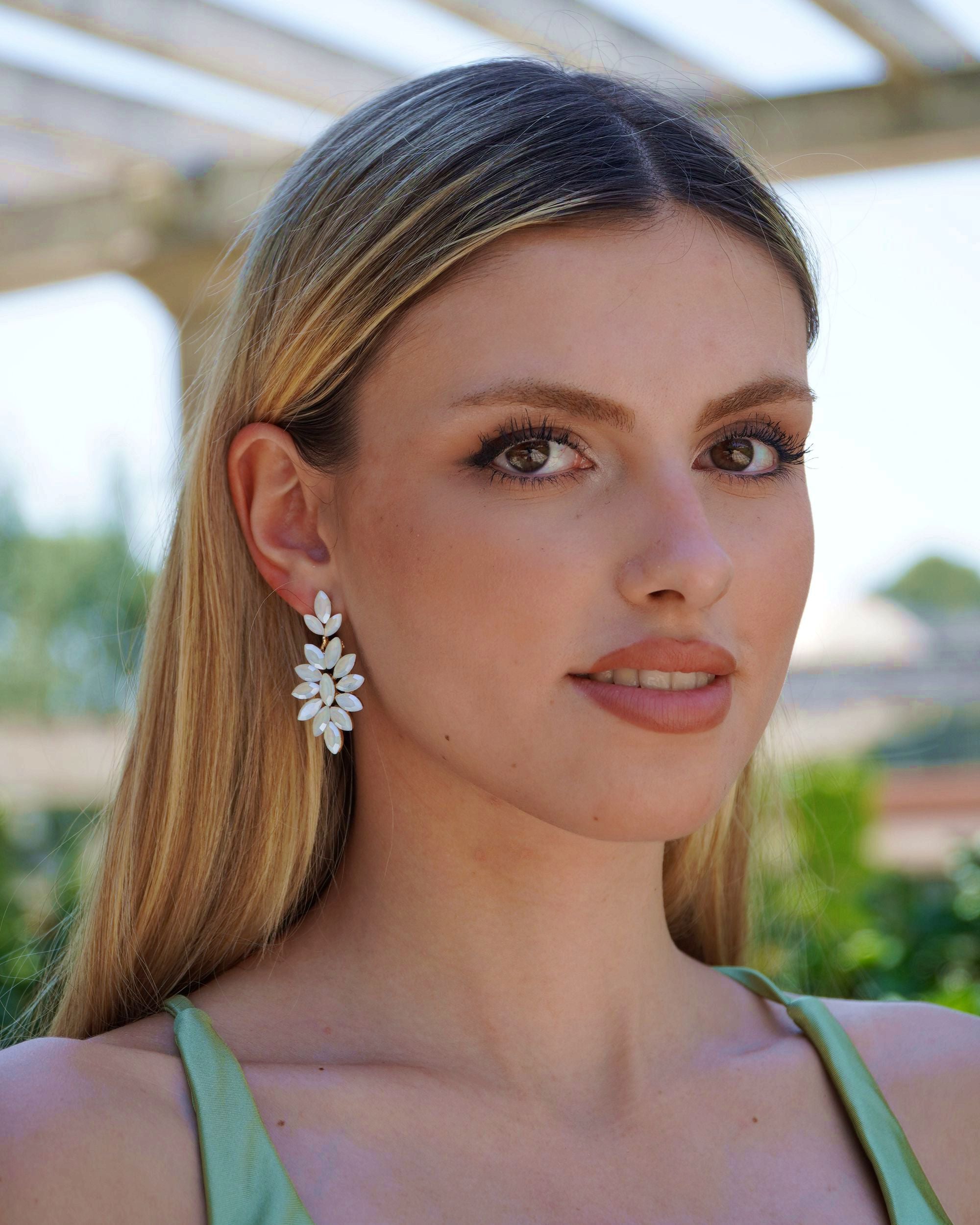 PENDIENTES HOJAS DE CRISTAL