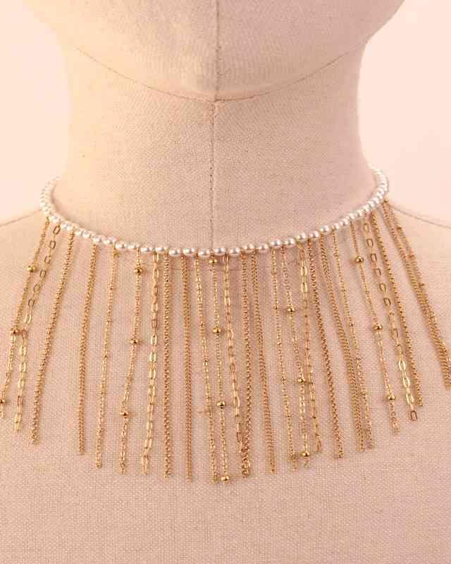 COLLAR ACERO CORTINA BLANCA