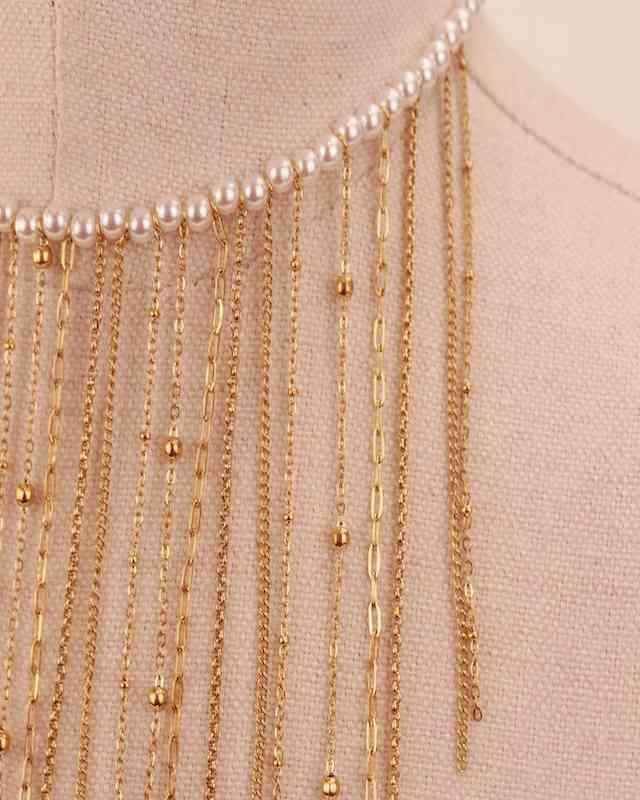 COLLAR ACERO CORTINA BLANCA