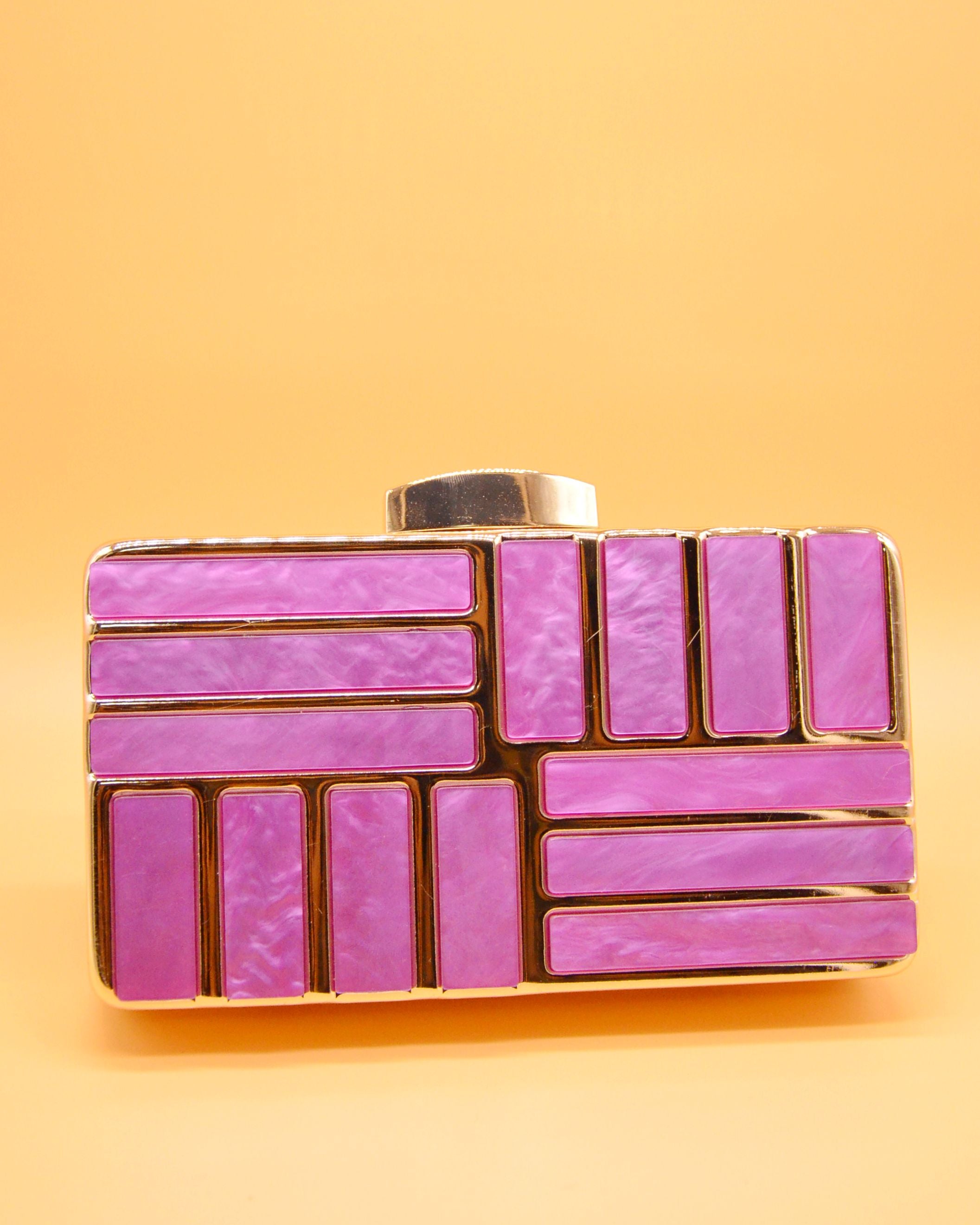 BOLSO METALIZADO NACAR CUADRADO