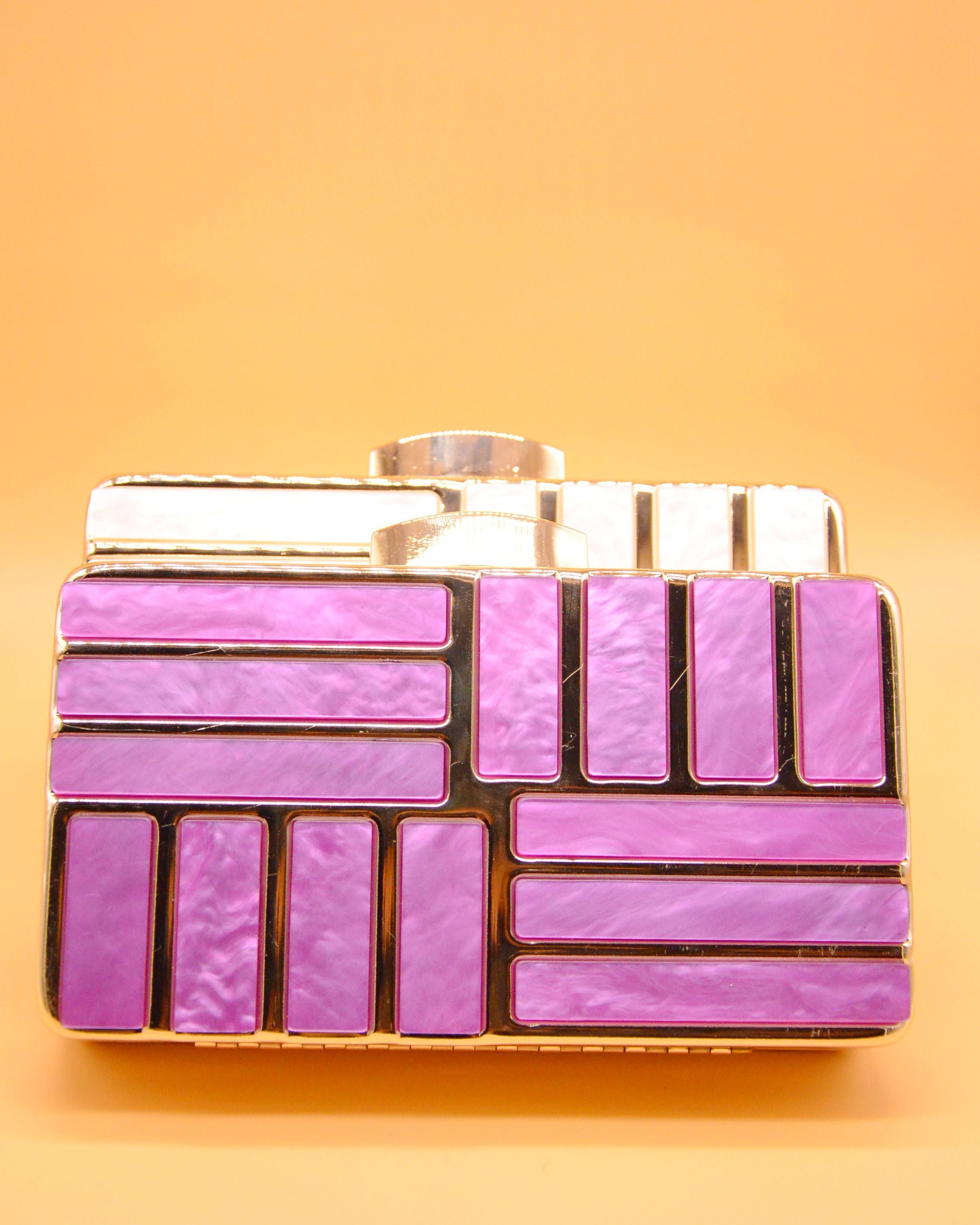 BOLSO METALIZADO NACAR CUADRADO