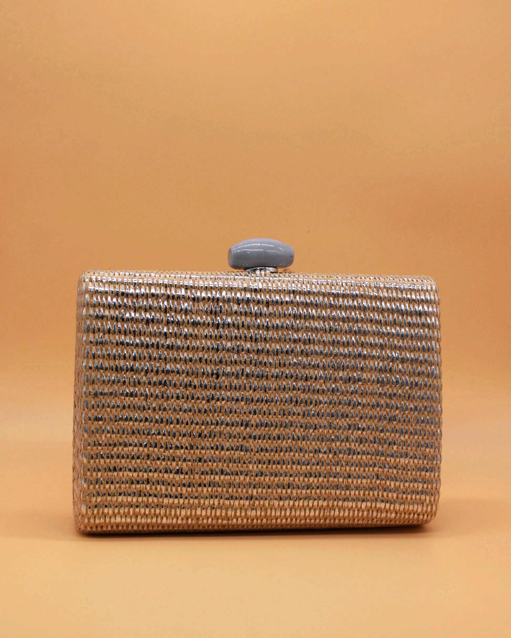 CLUTCH RAFIA BRILLO