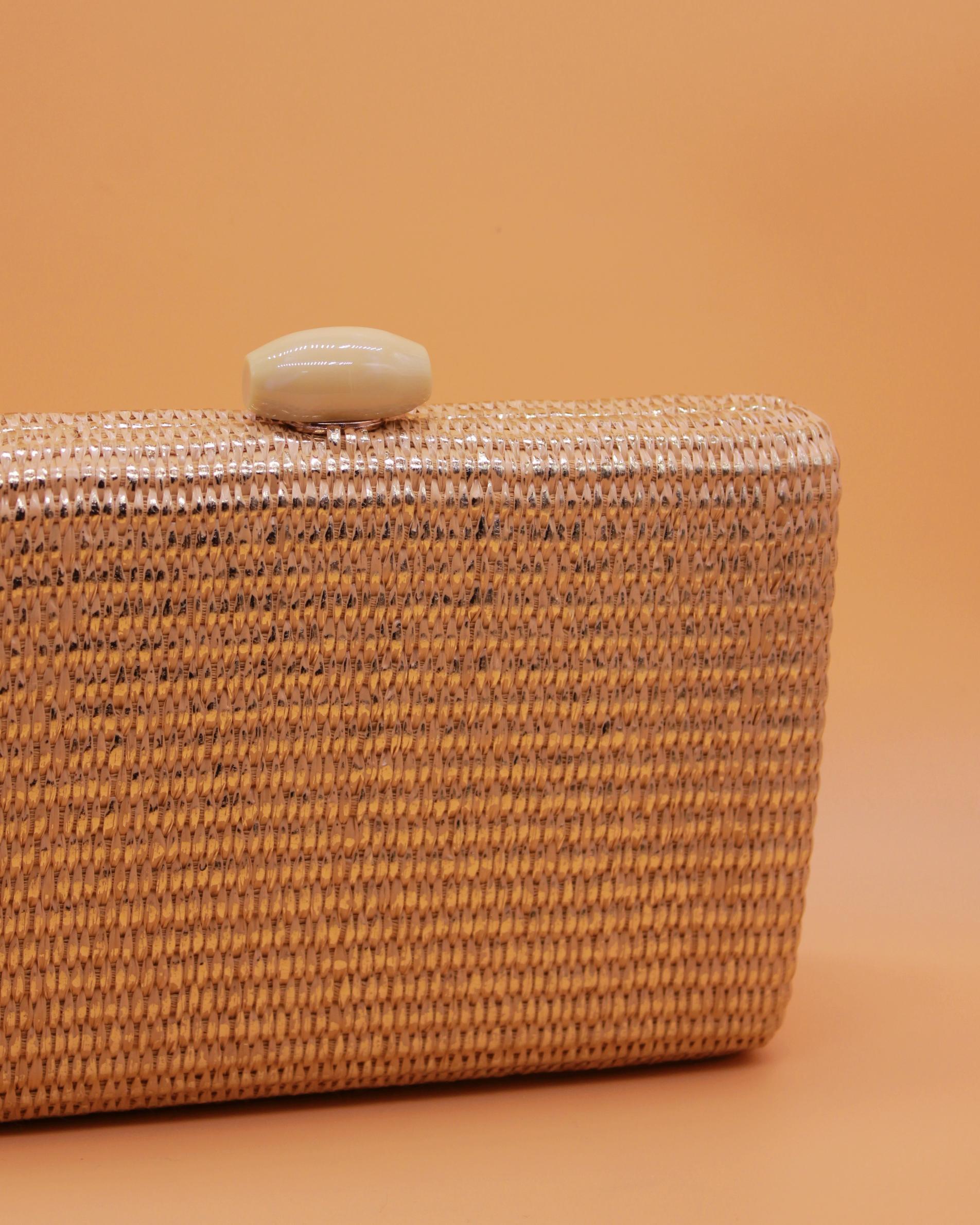 CLUTCH RAFIA BRILLO
