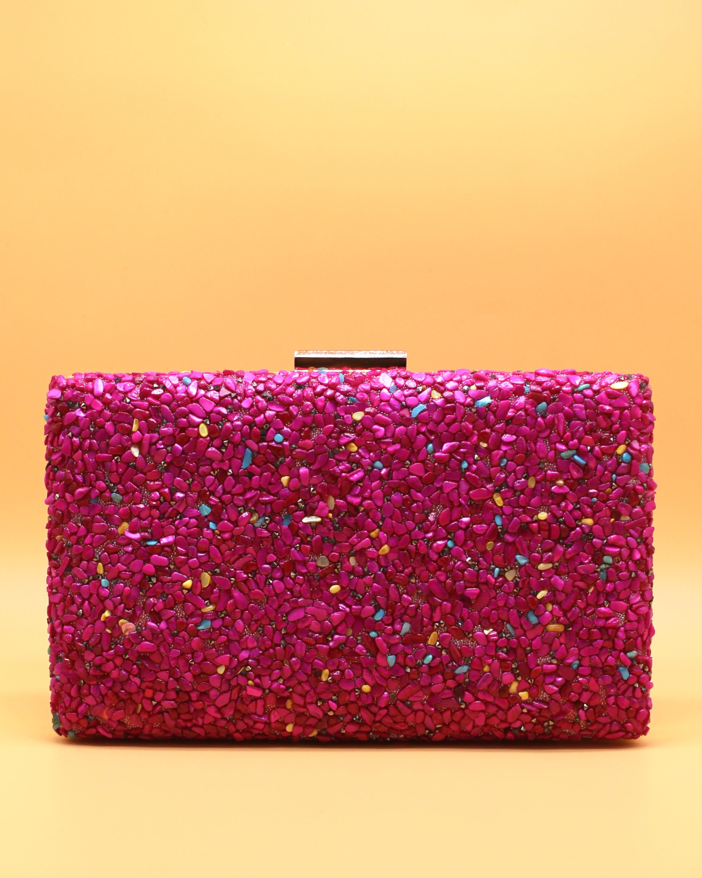 BOLSO PIEDRAS BORDE METALIZADO