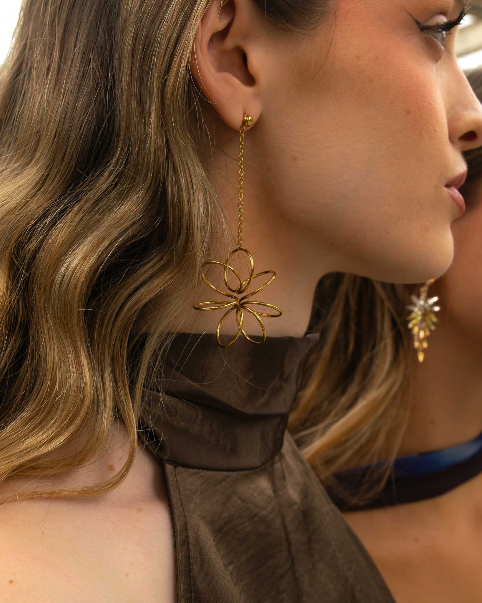 PENDIENTES GALAXIA DORADOS