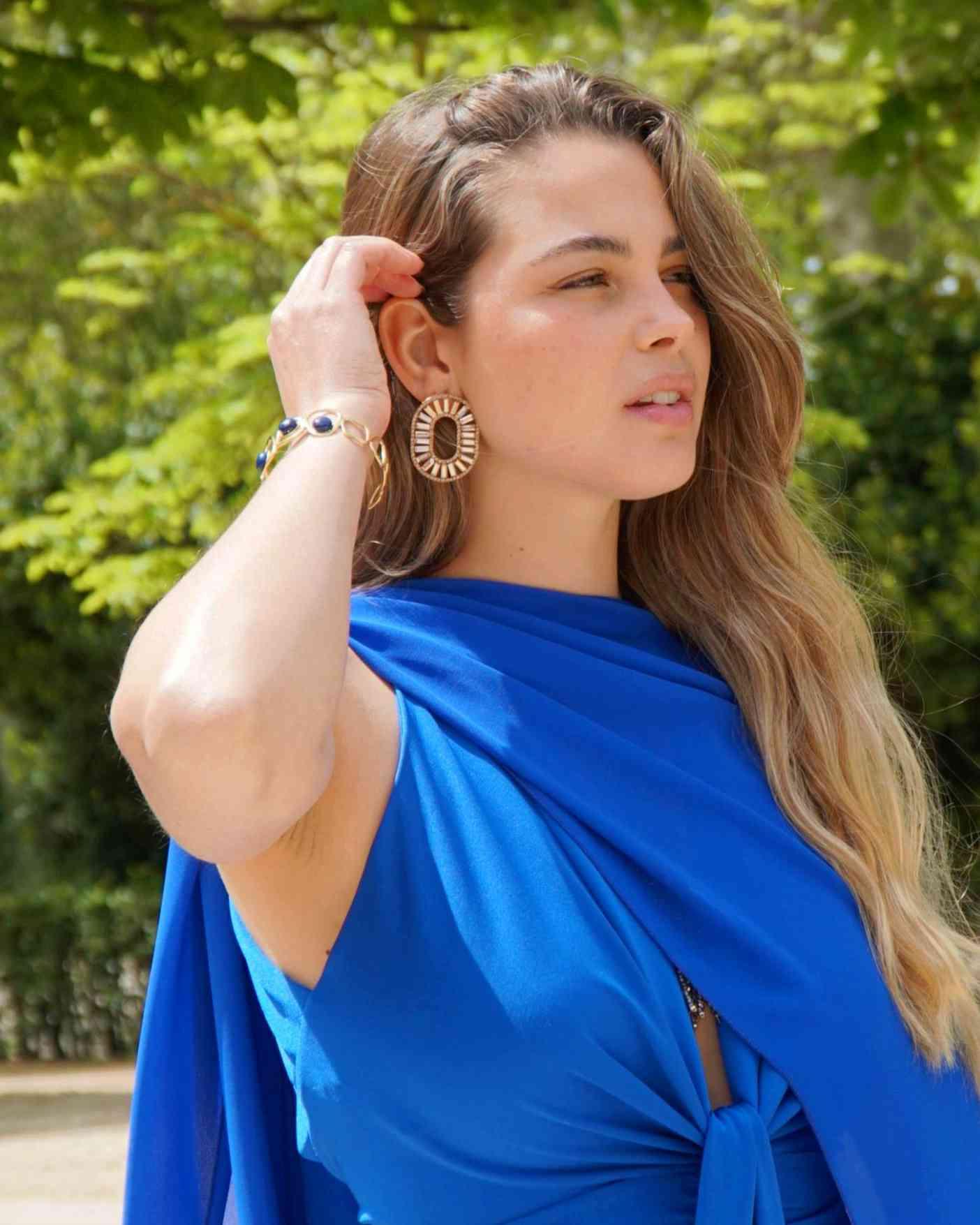 PENDIENTES OVAL CRISTALES