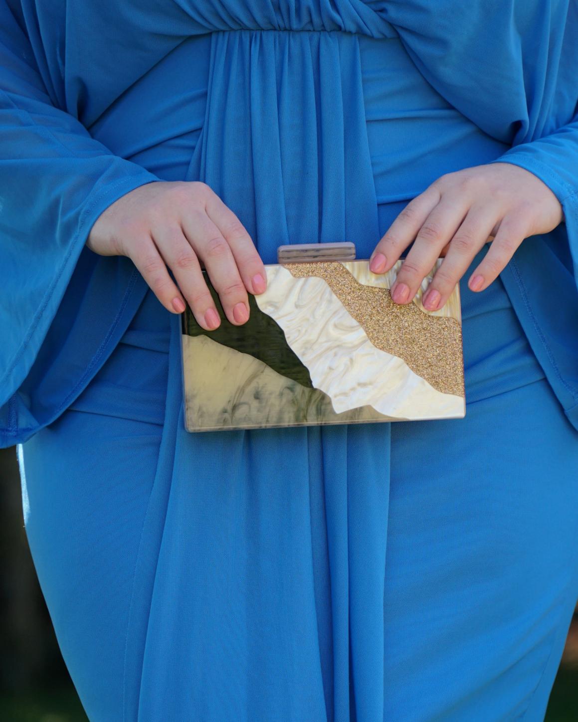 BOLSO NACARADO ONDAS PURPURINA