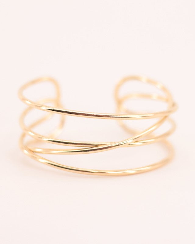 BRAZALETE ACERO DORADO TRIPLE