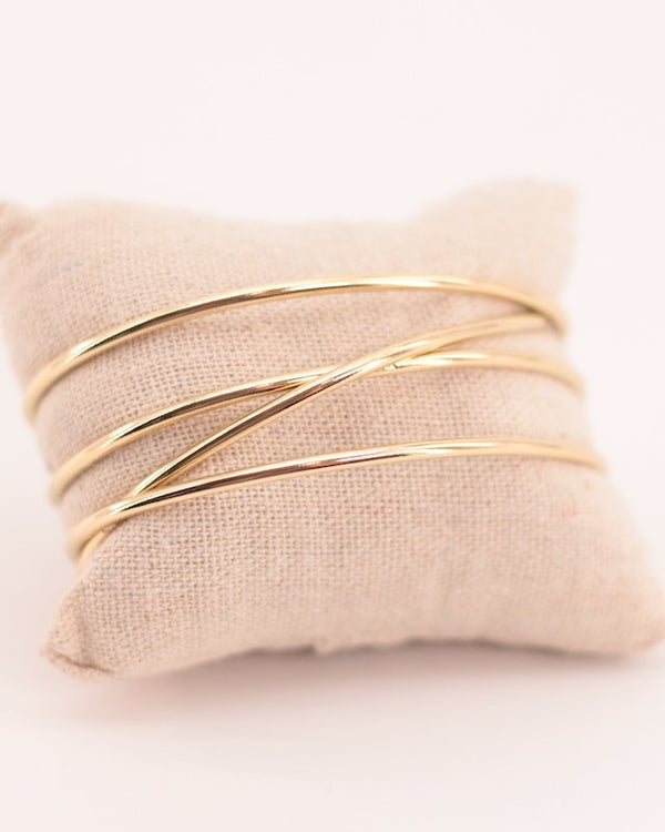 BRAZALETE ACERO DORADO TRIPLE