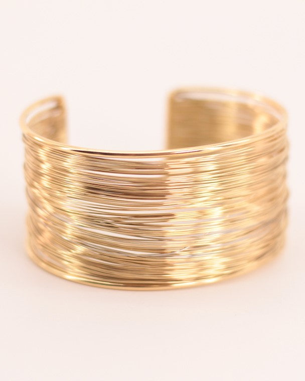 BRAZALETE ACERO DORADO GRIEGO