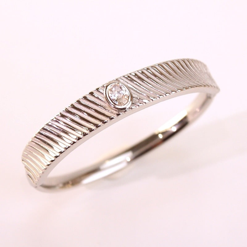 BRAZALETE ACERO CIRCONITA DORADO