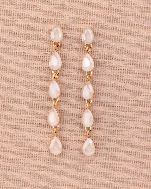 PENDIENTES GOTAS CASCADA BLANCO