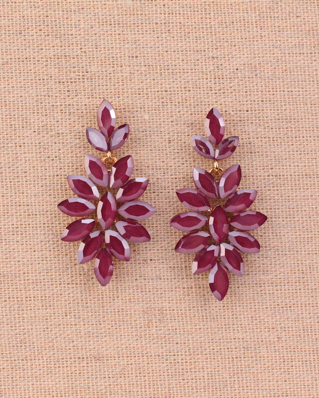 PENDIENTES HOJAS DE CRISTAL