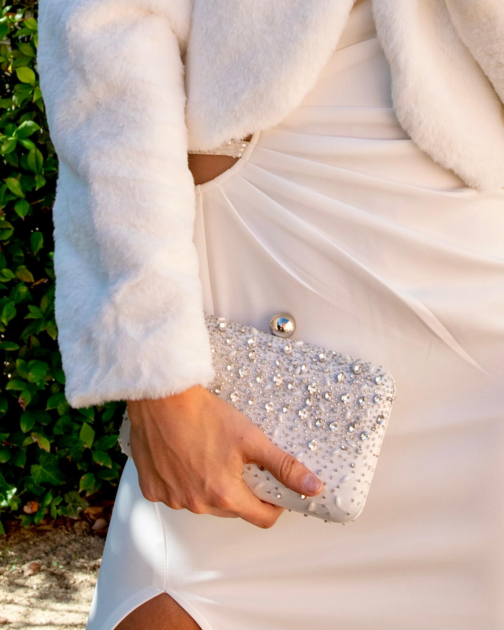 BOLSO BLANCO CON BRILLO