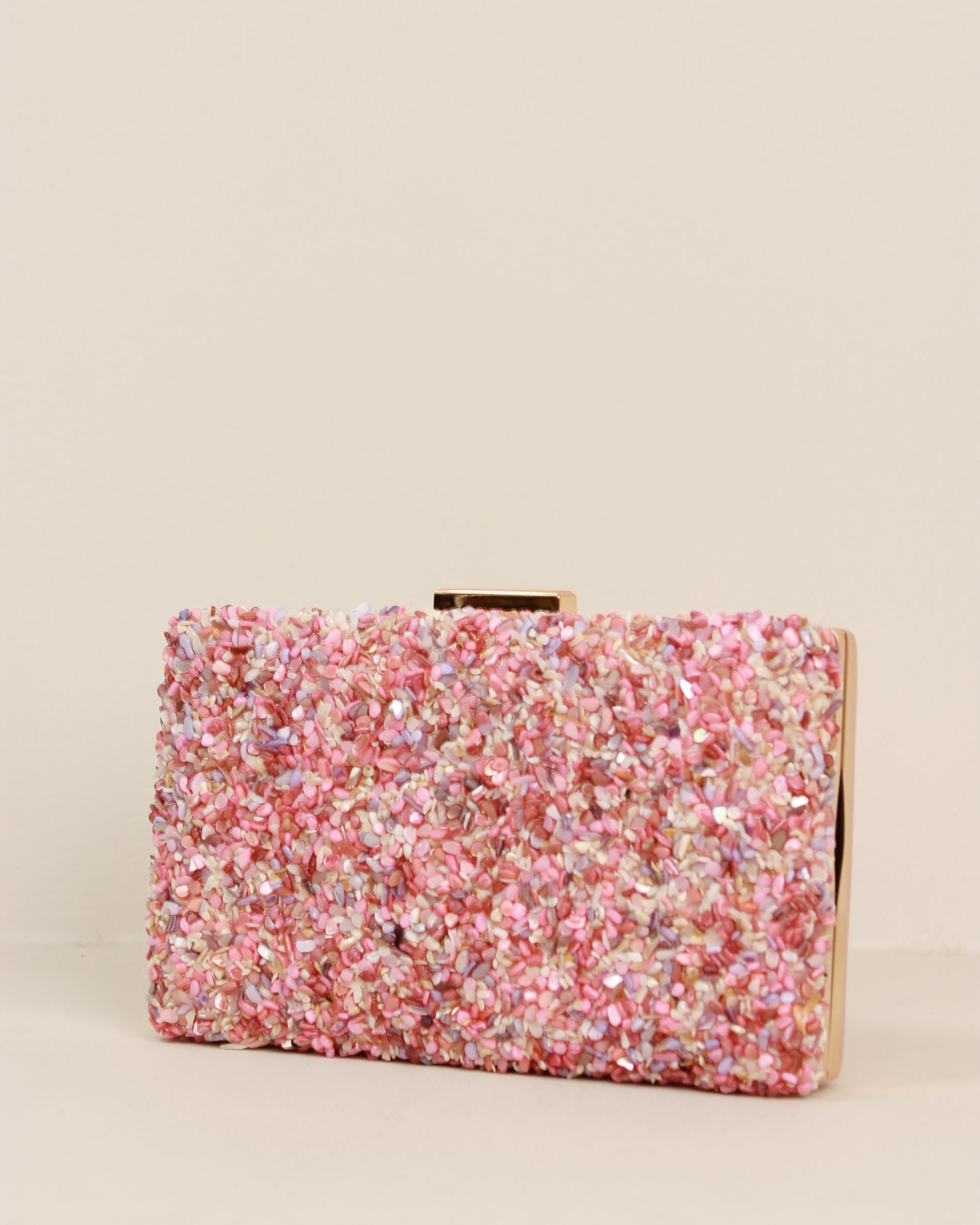 BOLSO PIEDRAS BORDE METALIZADO