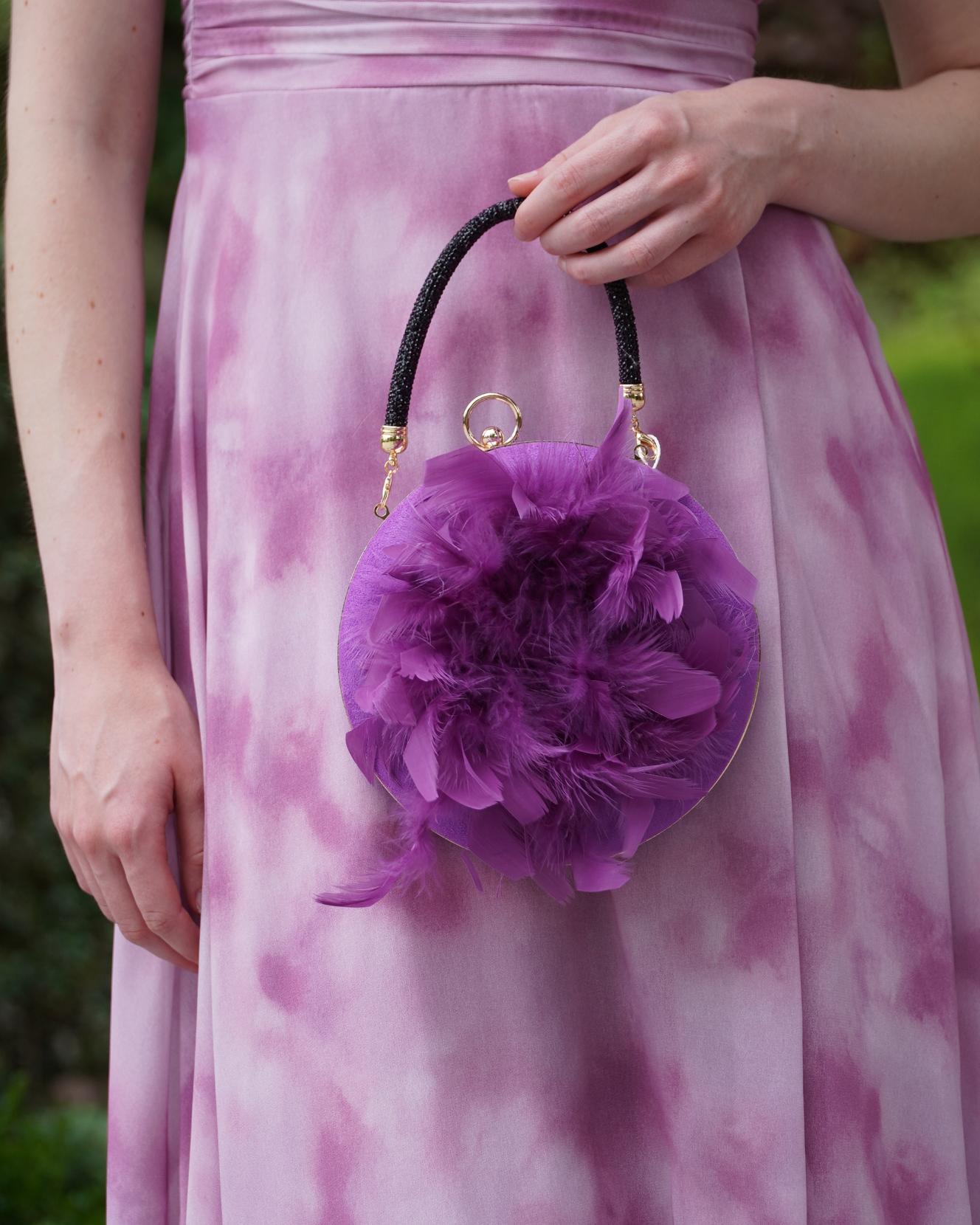 BOLSO REDONDO PLUMAS