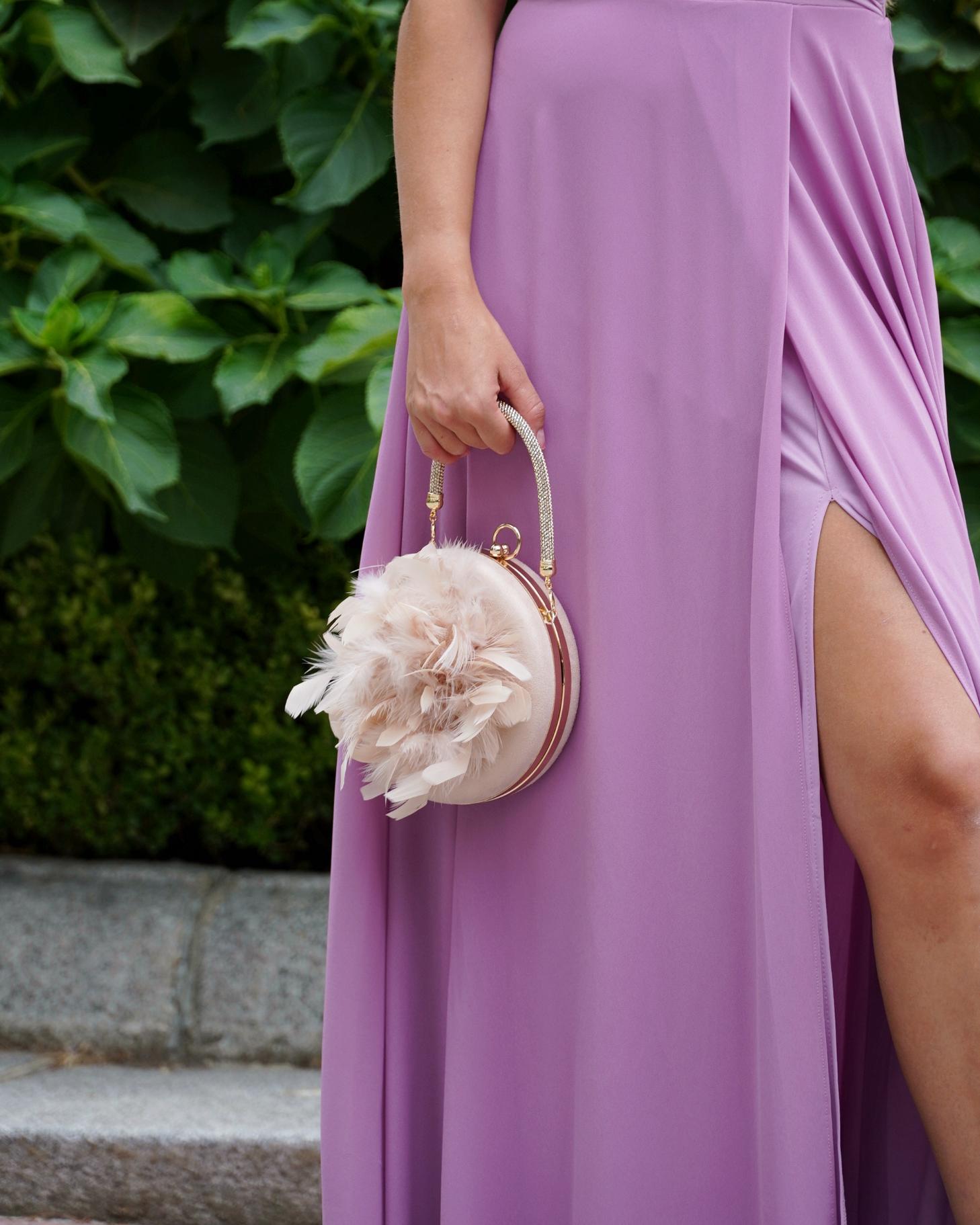 BOLSO REDONDO PLUMAS