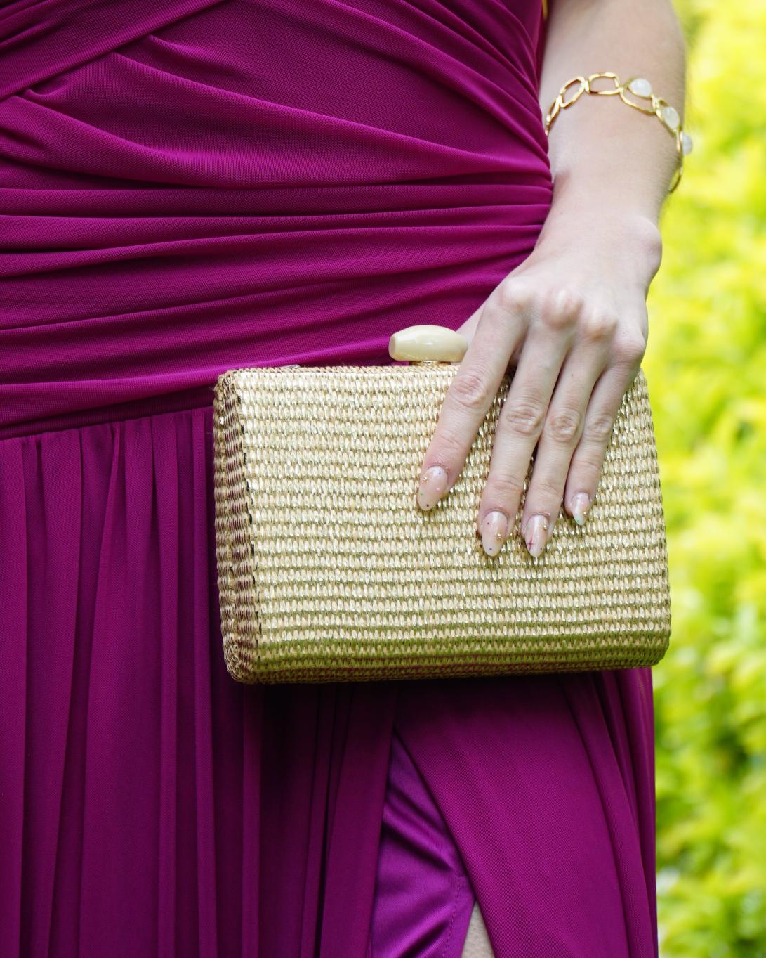 CLUTCH RAFIA BRILLO