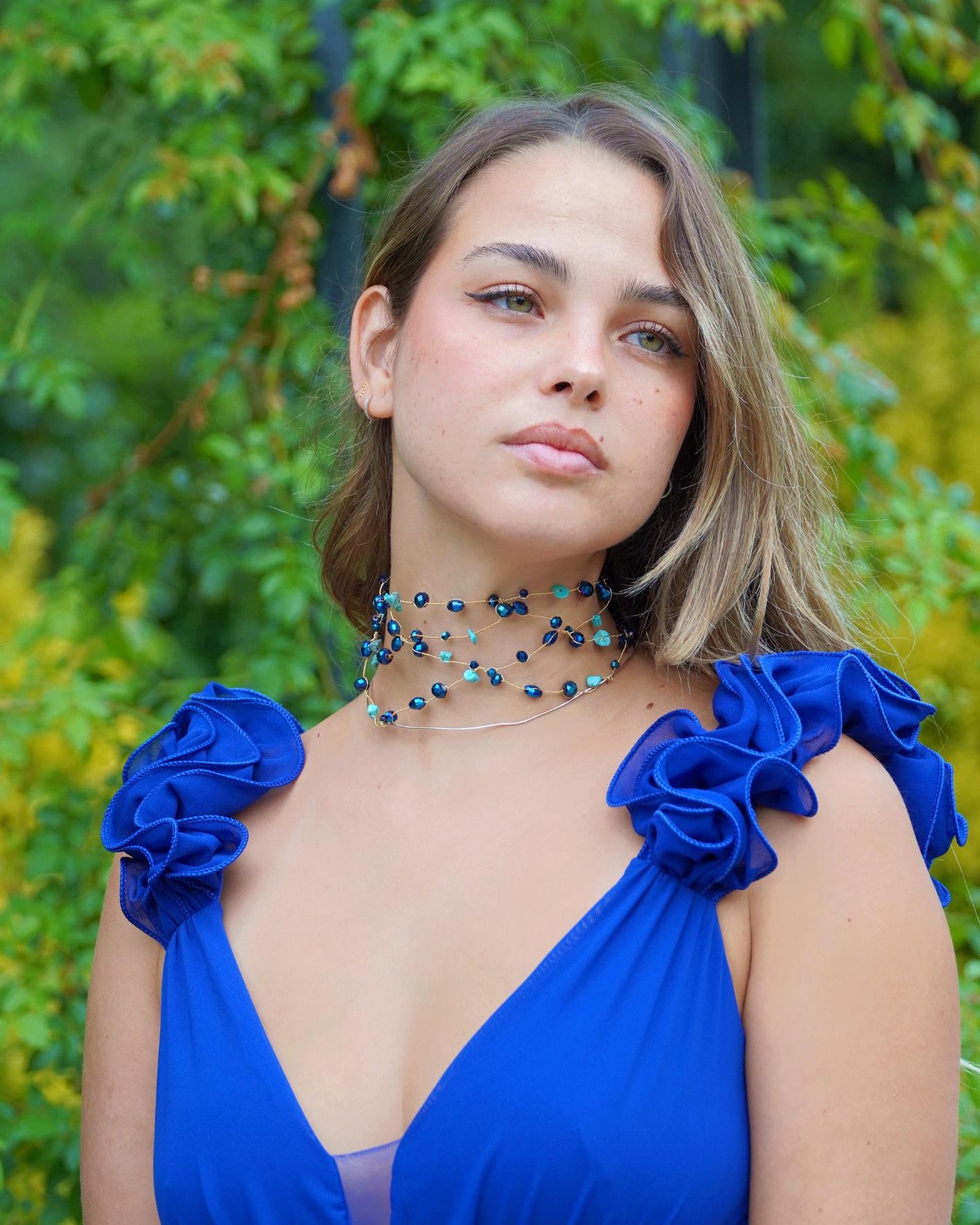 CHOCKER AZUL MAR PIEDRAS