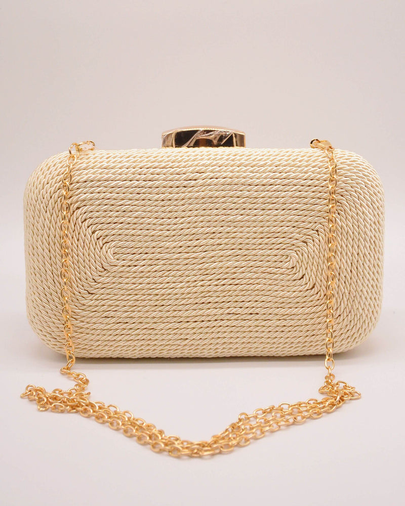 CLUTCH RAFIA BLANCO NUDE