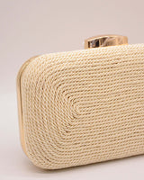 CLUTCH RAFIA BLANCO NUDE