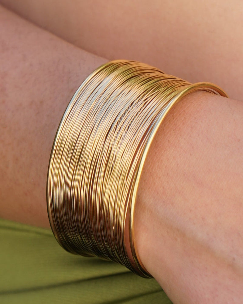 BRAZALETE ACERO DORADO GRIEGO