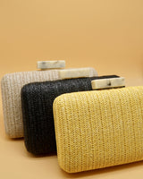 CLUTCH RAFIA NEGRO