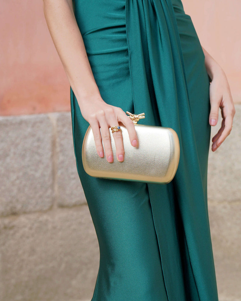 CLUTCH NUDO NAVY DORADO