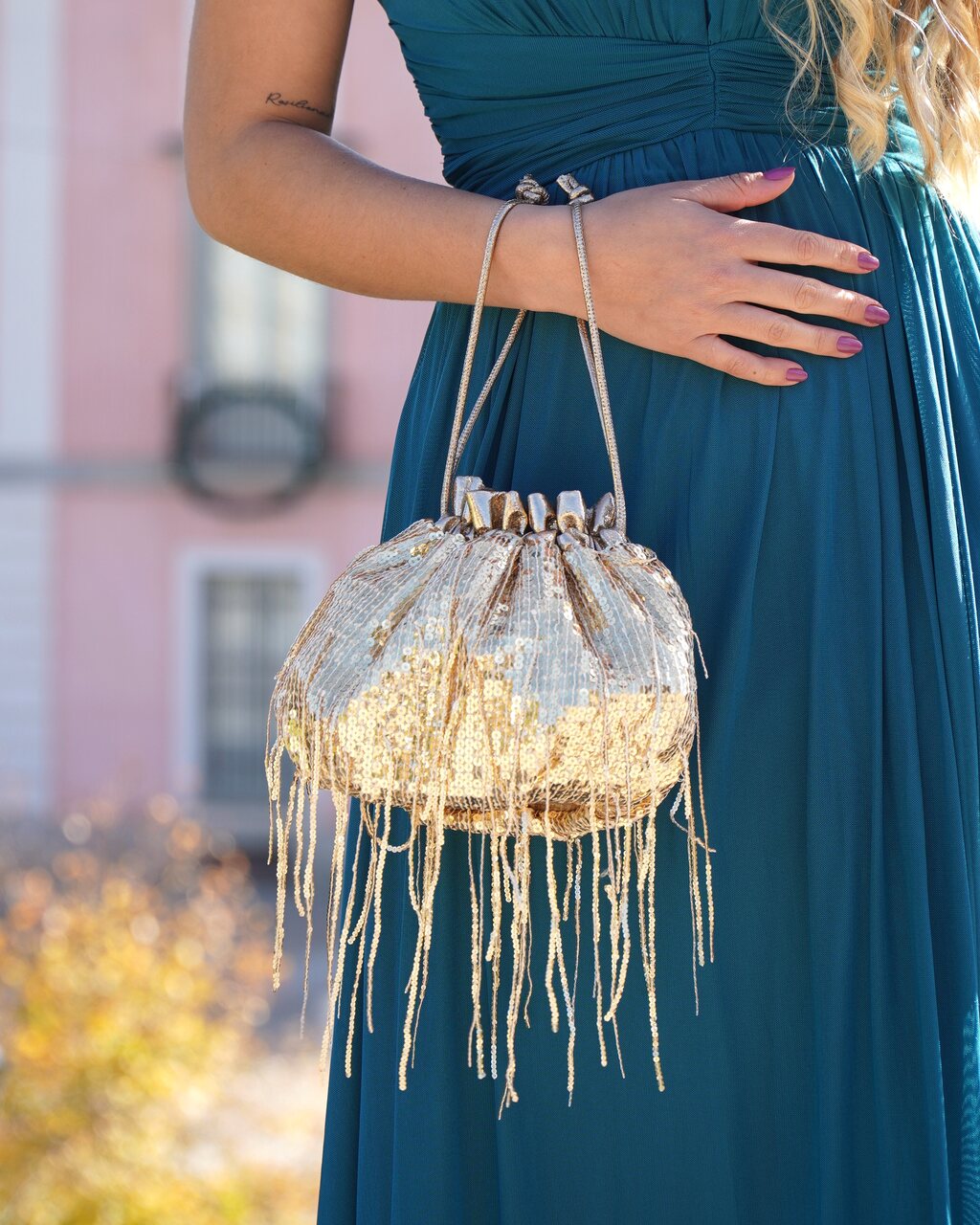 Parfois Bolso Lentejuelas Dorado Moda Parfois Bolso Fiesta