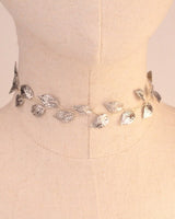 CHOCKER PLATEADO HOJAS